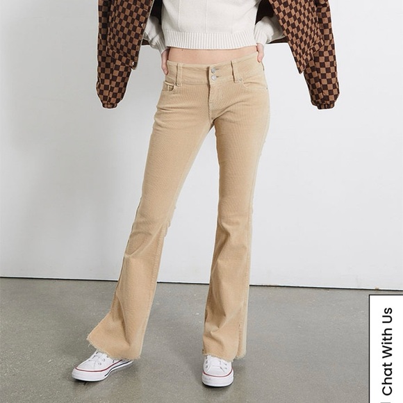 Women's Pacsun Brown Tan Khaki Corduroy Low Rise Bootcut Jeans Size 25 - Picture 1 of 14